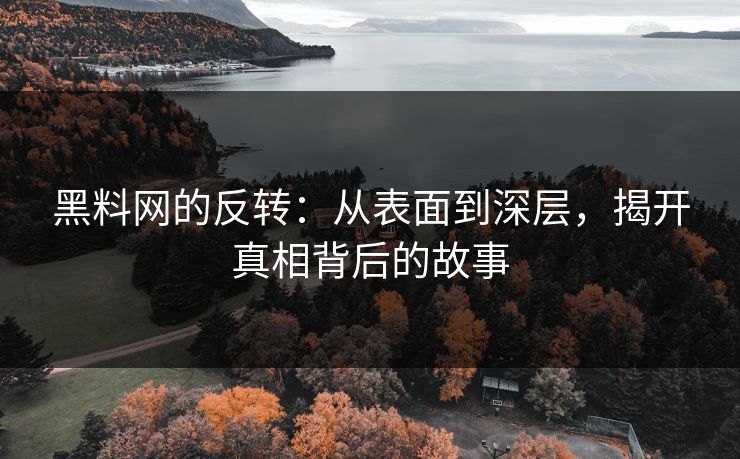 黑料网的反转:从表面到深层,揭开真相背后的故事