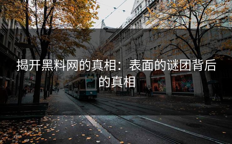 揭开黑料网的真相:表面的谜团背后的真相